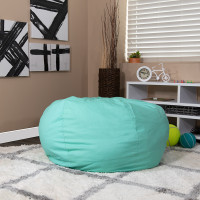 Flash Furniture DG-BEAN-LARGE-SOLID-MTGN-GG Oversized Solid Mint Green Bean Bag Chair 
